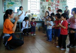 第一アリアンサ日語幼稚園の子どもたち